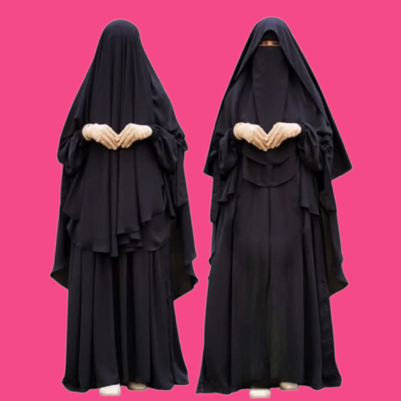 Full Coverage Abaya With Khimar Nospis Abaya Full Set