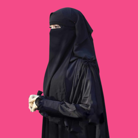 Elegant Black Layered Abaya with Niqab