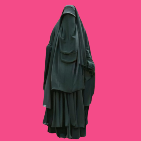 Mohajirin Abaya Set in Premium Imported Fabric Layered Abaya With Khimar & Nospis