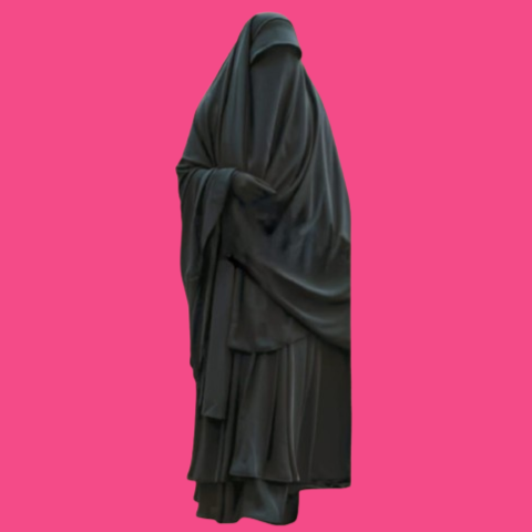 Mohajirin Abaya Set in Premium Imported Fabric Layered Abaya With Khimar & Nospis