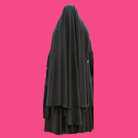 Mohajirin Abaya Set in Premium Imported Fabric Layered Abaya With Khimar & Nospis