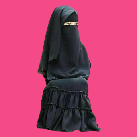 Baby Abaya Set in Premium Imported Fabric Layered Abaya With Nikab