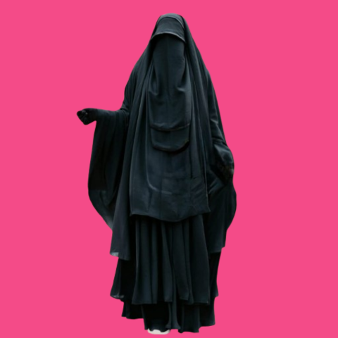 Mohajirin Abaya Set in Premium Imported Fabric Layered Abaya With Khimar & Nospis