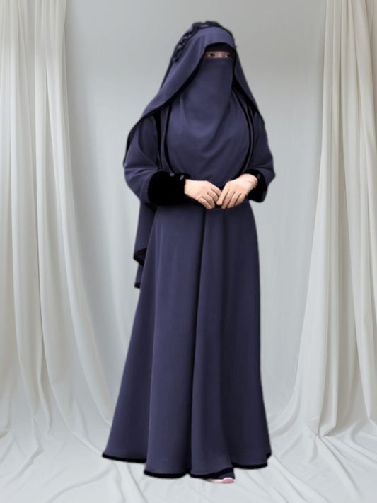 Exquisite Layered Ruffle Abaya inThis piece is beautifully crafted from premium imported