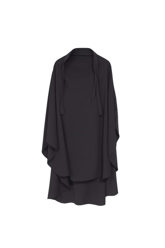 Elegant 3-Piece Islamic Abaya Set with Khimar Full Coverage Abaya Sch Cherry