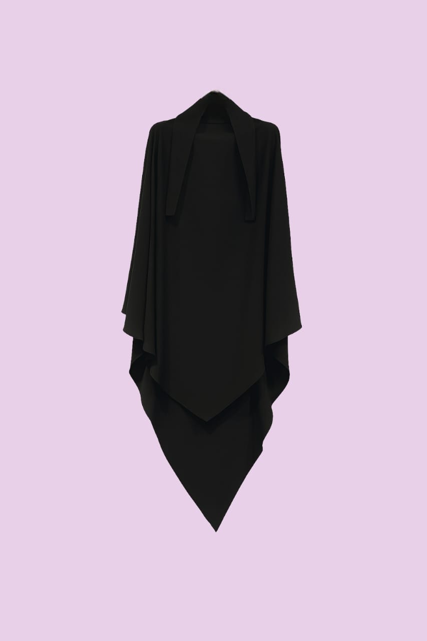 Khimar Black Sch Cherry Fabric