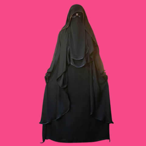 Mohuya Abaya Borkha Layered Abaya Set Abaya with Niqab