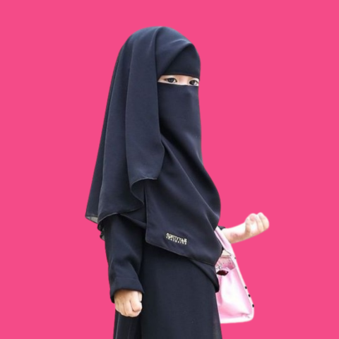 Baby Abaya Set in Premium Imported Fabric Layered Abaya With Nikab