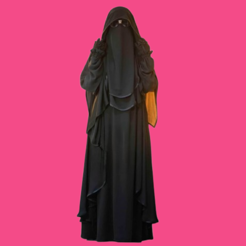 Mohuya Abaya Borkha Layered Abaya Set Abaya with Niqab