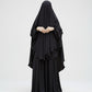 Abaya Hudi Khimar Coverage Layered Abaya Khimar Set Abaya with Khimar & Nospis