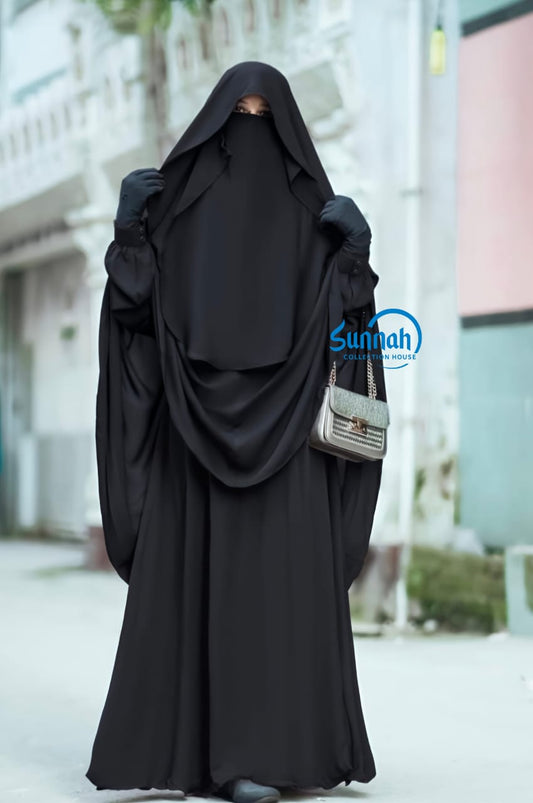 Islamic Abaya Set with  Full Coverage Abaya