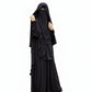 Abaya Hudi Khimar Coverage Layered Abaya Khimar Set Abaya with Khimar & Nospis