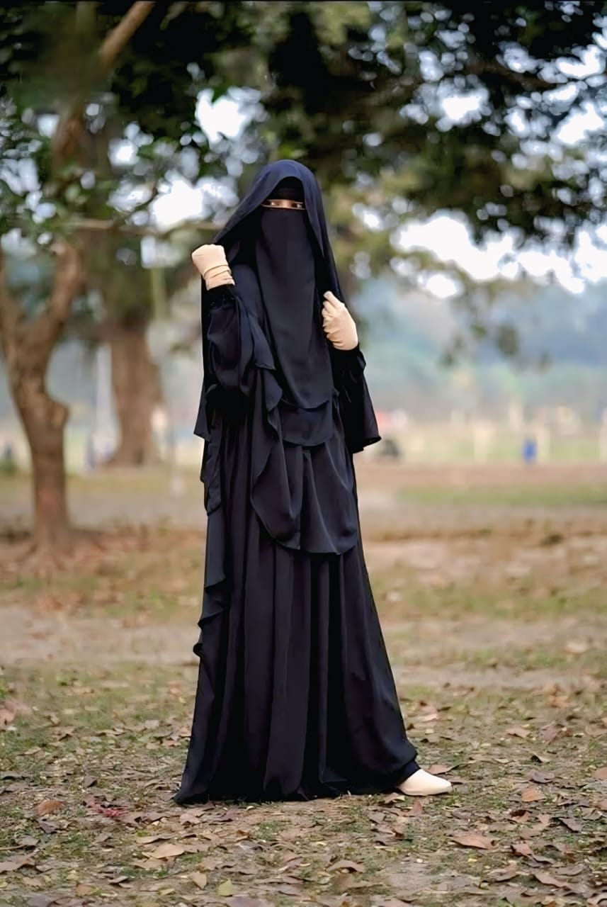 Full coverage hudi khimar premium abaya set black colour free size