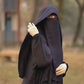 Full-Coverage Layered Abaya Khimar Set Abaya with Niqab & Nospis