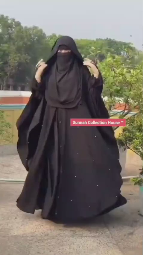 New Abaya Full Set Site Round Abaya With Niqab & Nospis Set The Abaya